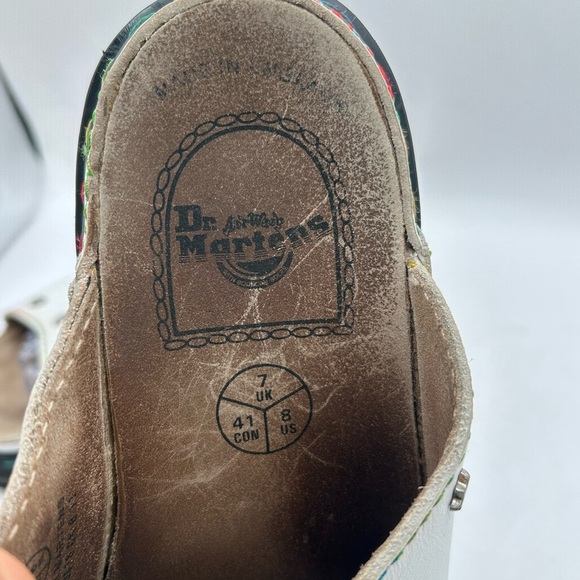 vintage Dr Marten Star Cut Out Studded Slides Made In England RAINBOW STITCHING - Picture 6 of 17